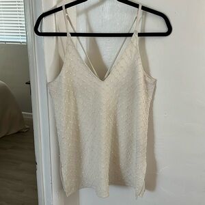 Topshop White Tank Top with sequin/ beading